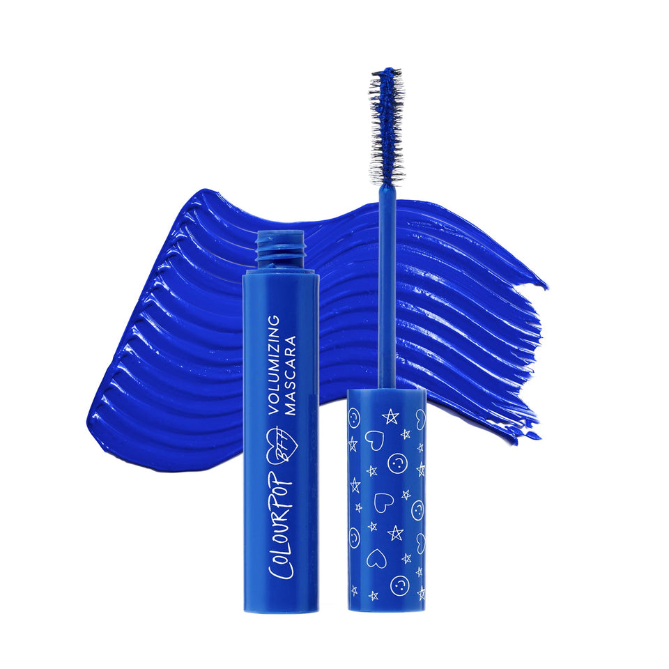 ColourPop BFF Mascara tube front view showing sleek packaging and intense black shade benefit