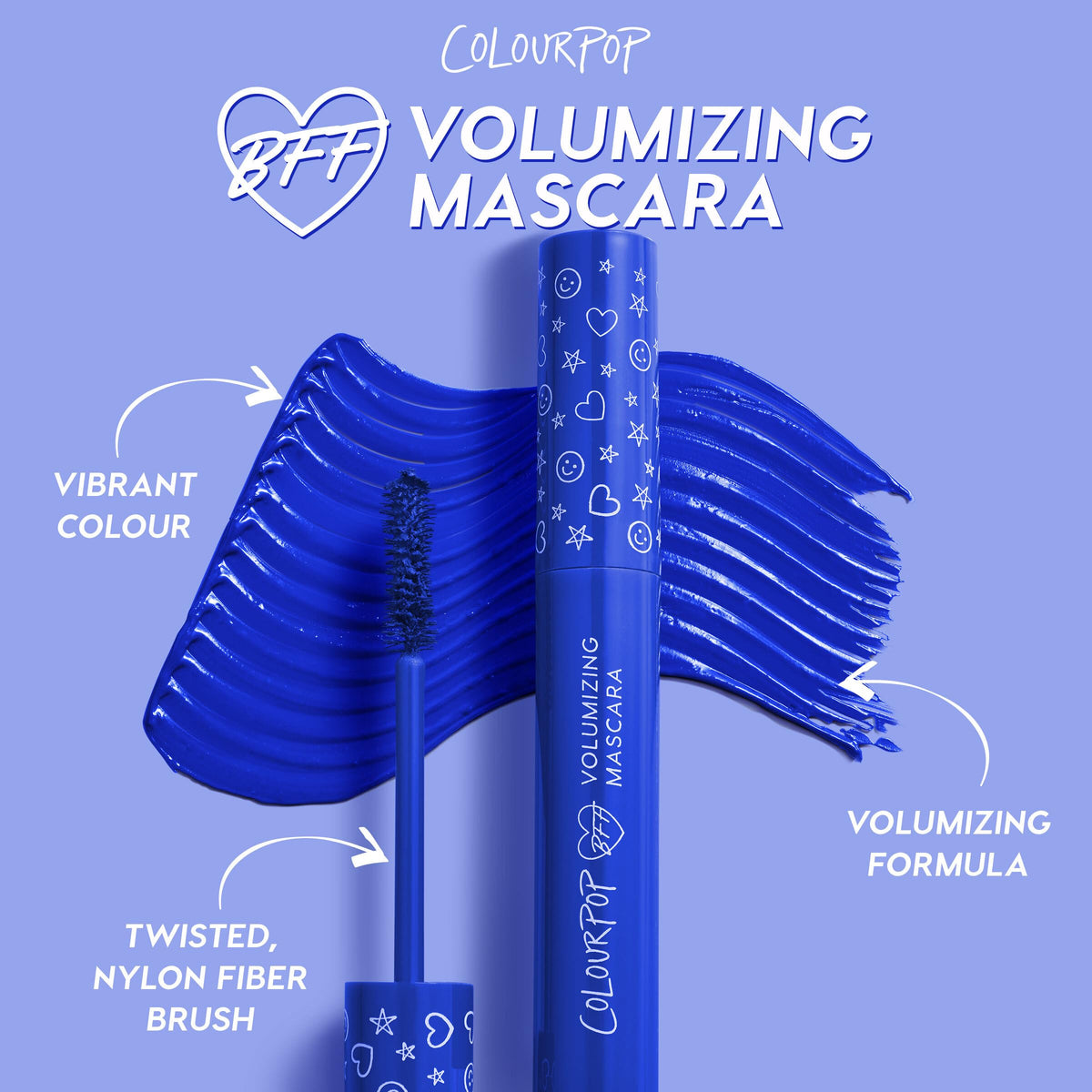 ColourPop lashes with mascara applied lengthened and lifted for dramatic definition benefit