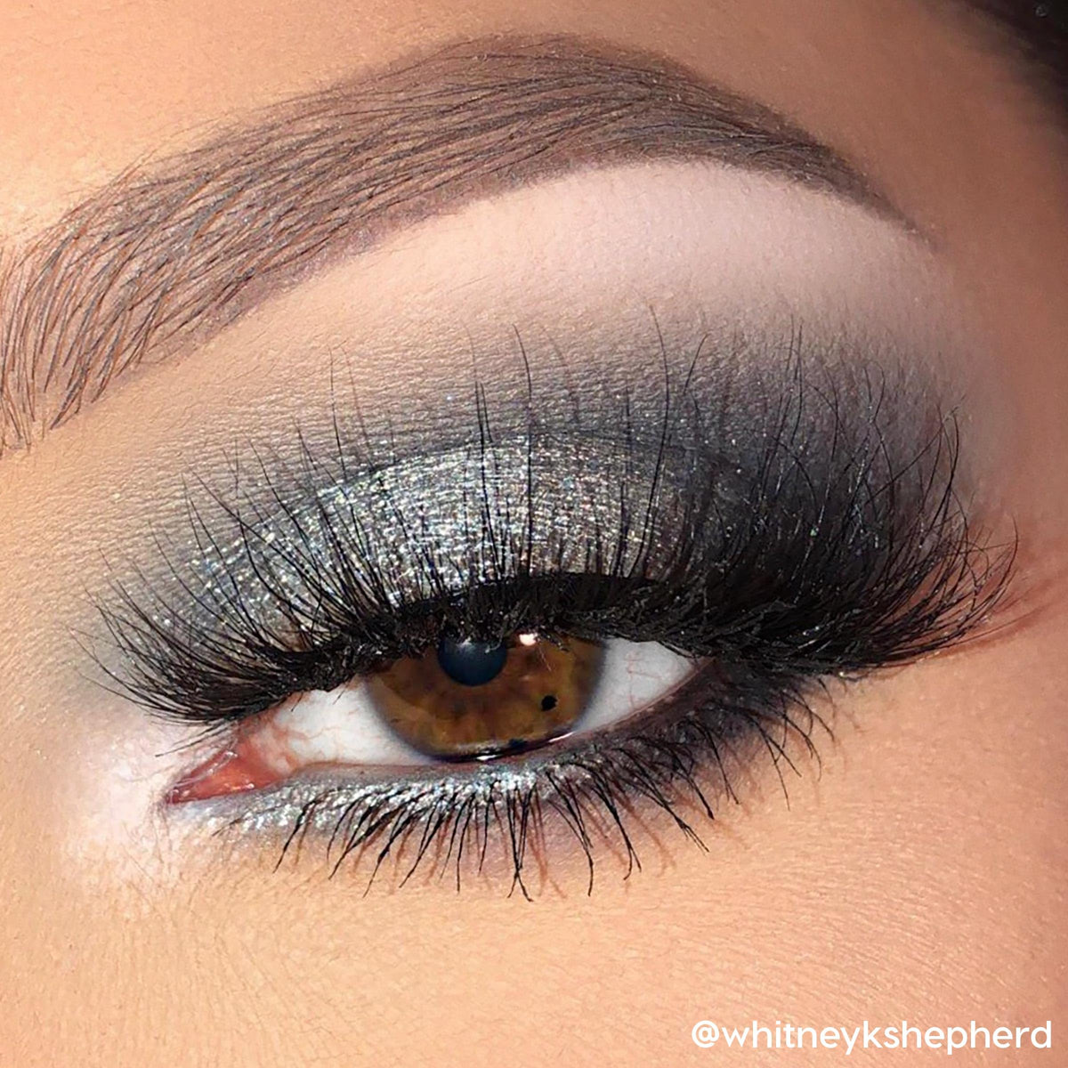 ColourPop Blowin' Smoke packed on lid with flat brush for high color payoff