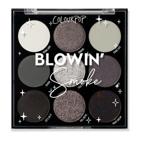 ColourPop Blowin' Smoke palette open front view showing nine shades and finishes