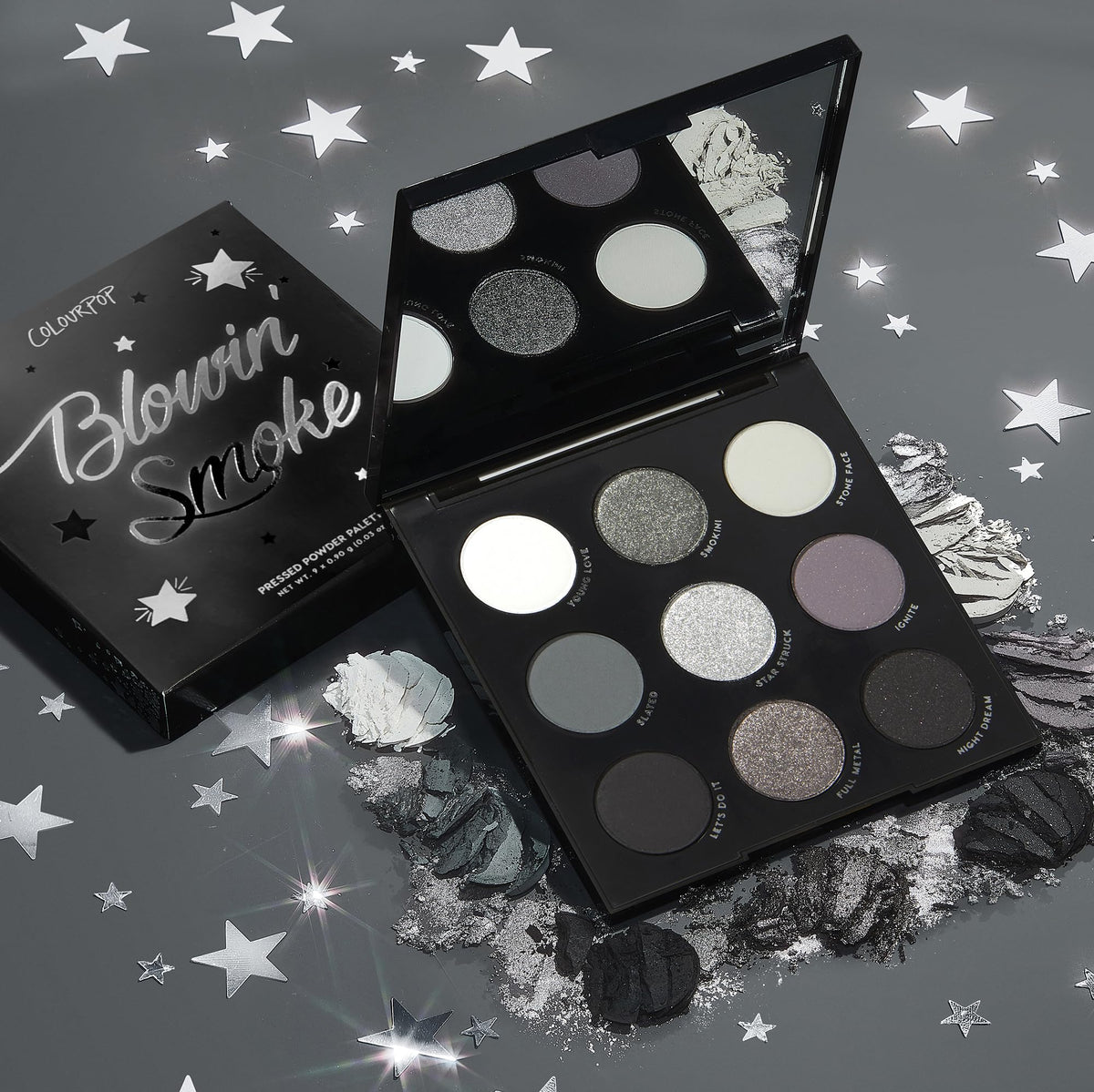 ColourPop Blowin' Smoke finished smoky eye demonstrating depth and shimmer