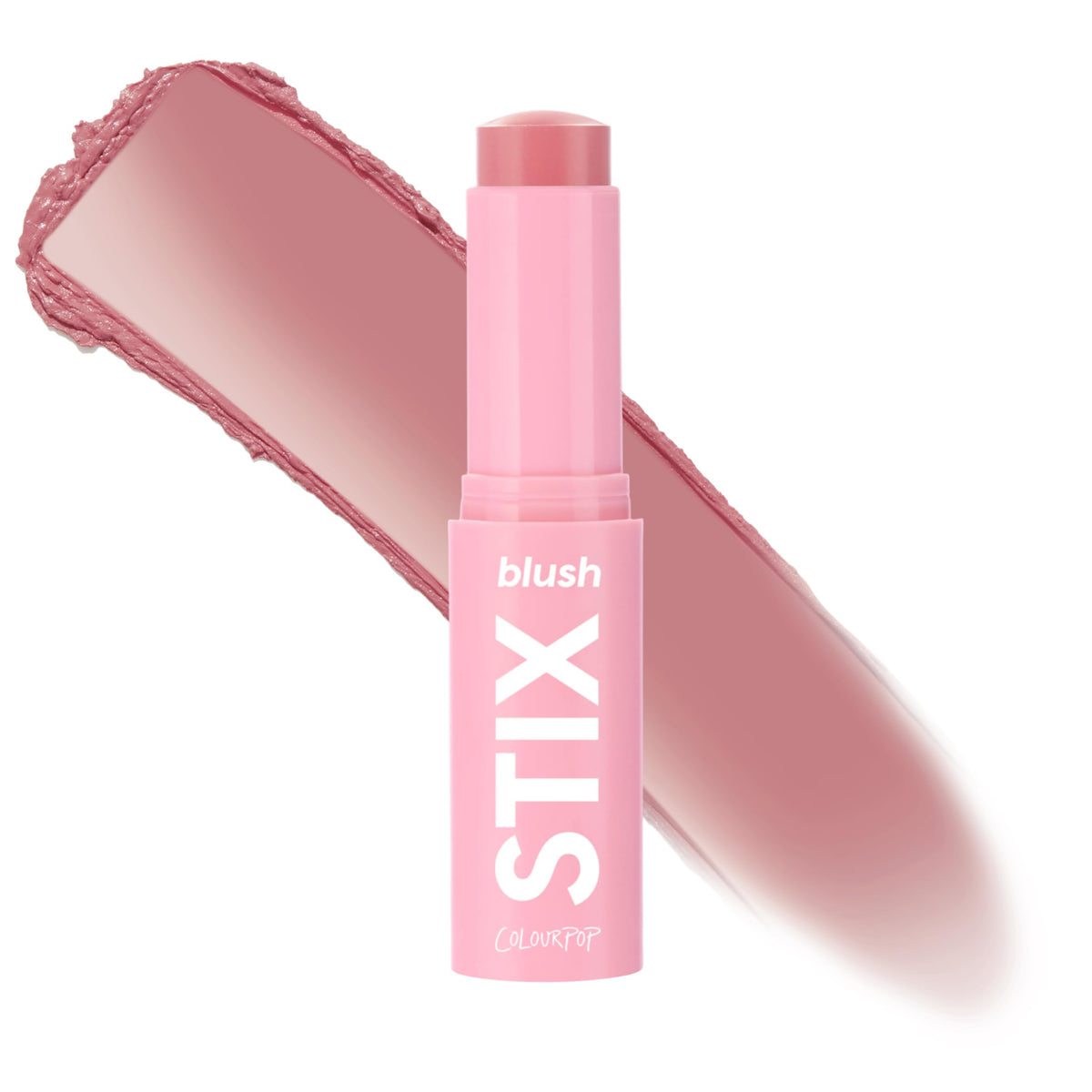 ColourPop Blush Stix front packaging showing compact bubblegum pink shade and label benefit