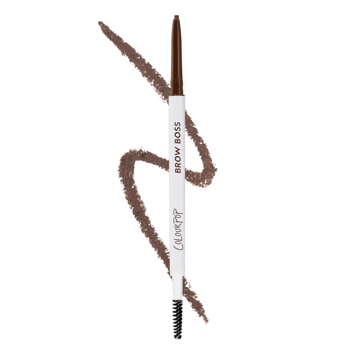 ColourPop Brow Boss front view showing sleek pencil and spoolie for easy shaping