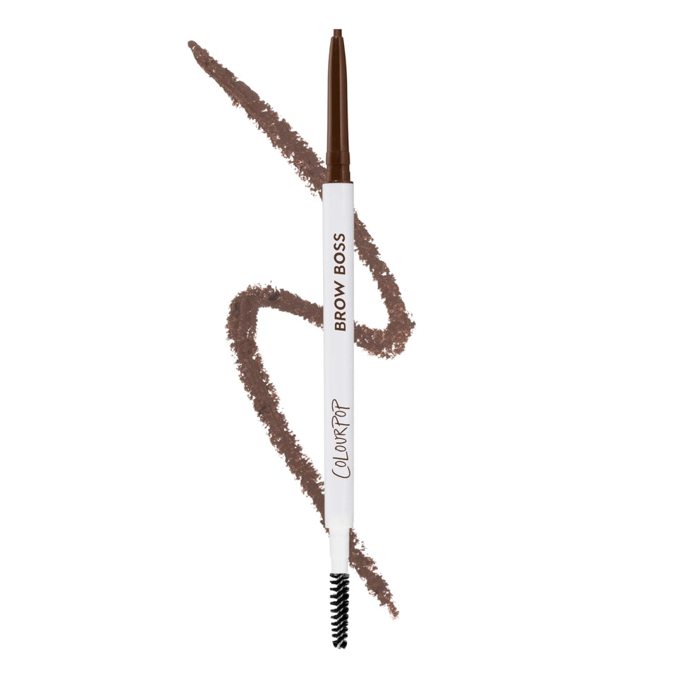 ColourPop Brow Boss front view showing sleek pencil and spoolie for easy shaping