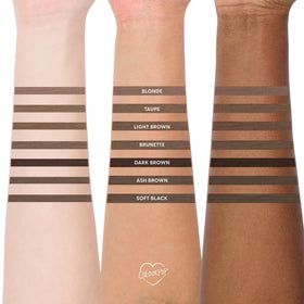 ColourPop Brow Boss texture stroke on skin demonstrating buildable pigment