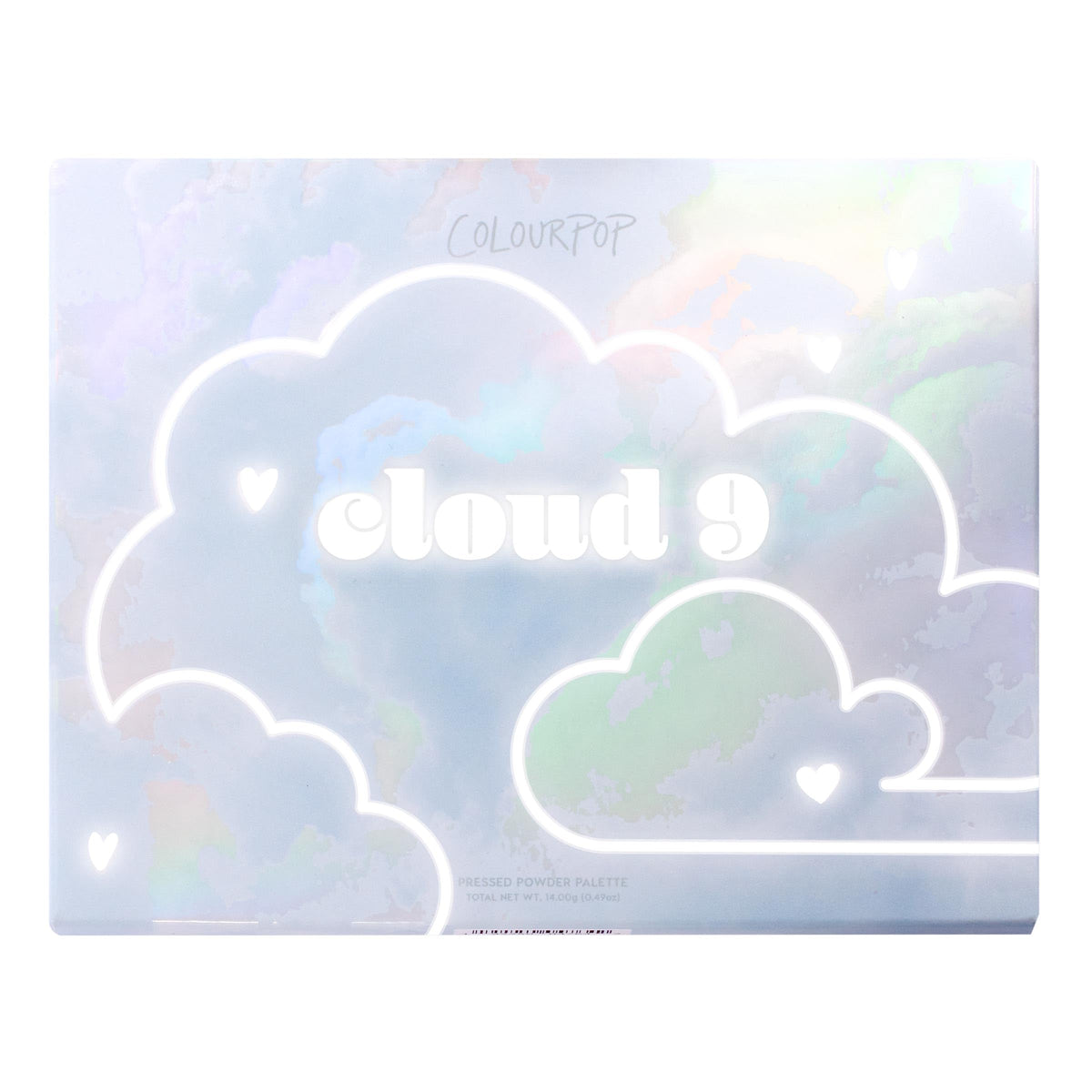 ColourPop Cloud 9 held in hand to show palette size and travel-friendly convenience