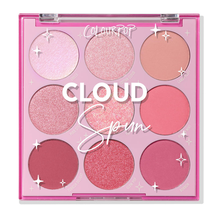 ColourPop Cloud Spun front packaging showing palette layout and finishes