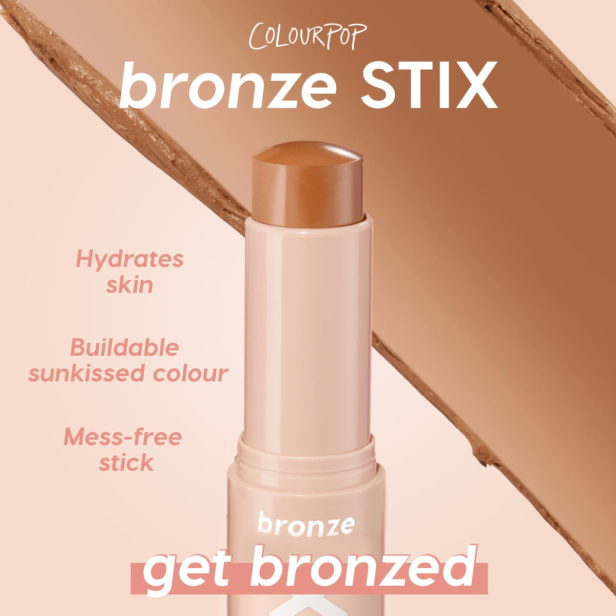 ColourPop bronzer texture swatch on arm demonstrating blendable, buildable warmth