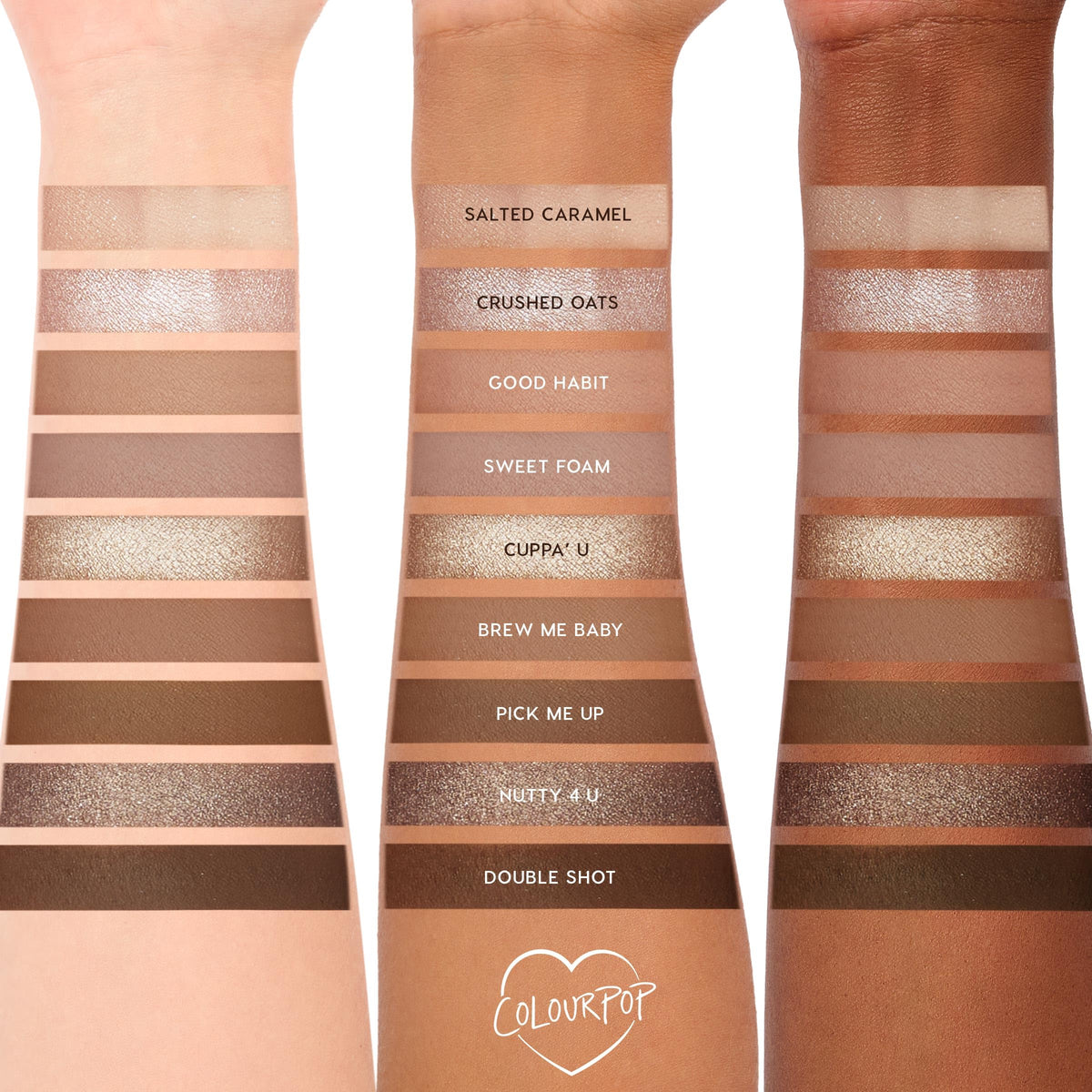 ColourPop Deja Brew being applied with brushes demonstrating easy pick-up and blendability