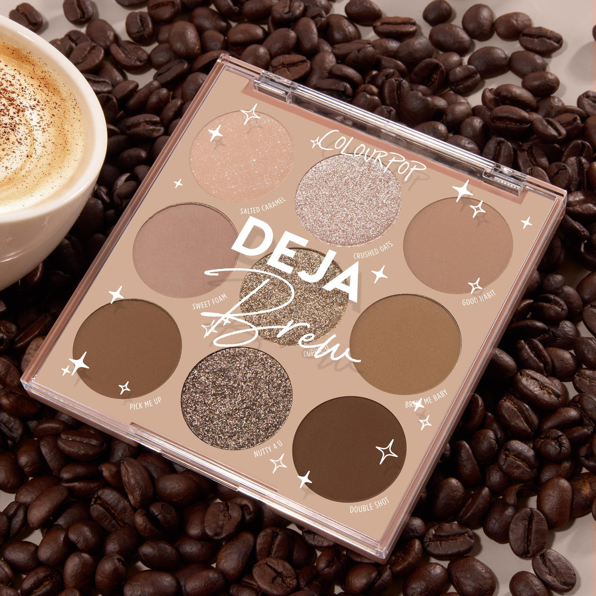 ColourPop Deja Brew back packaging label showing ingredients and product information clearly