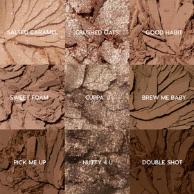 ColourPop Deja Brew pans close-up showing soft pressed-powder texture for smooth blending