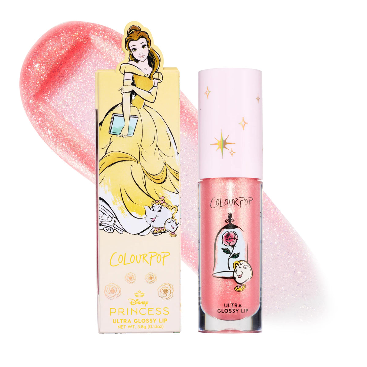 ColourPop front packaging showing Mademoiselle Belle label and collectible artwork, highlighting charm