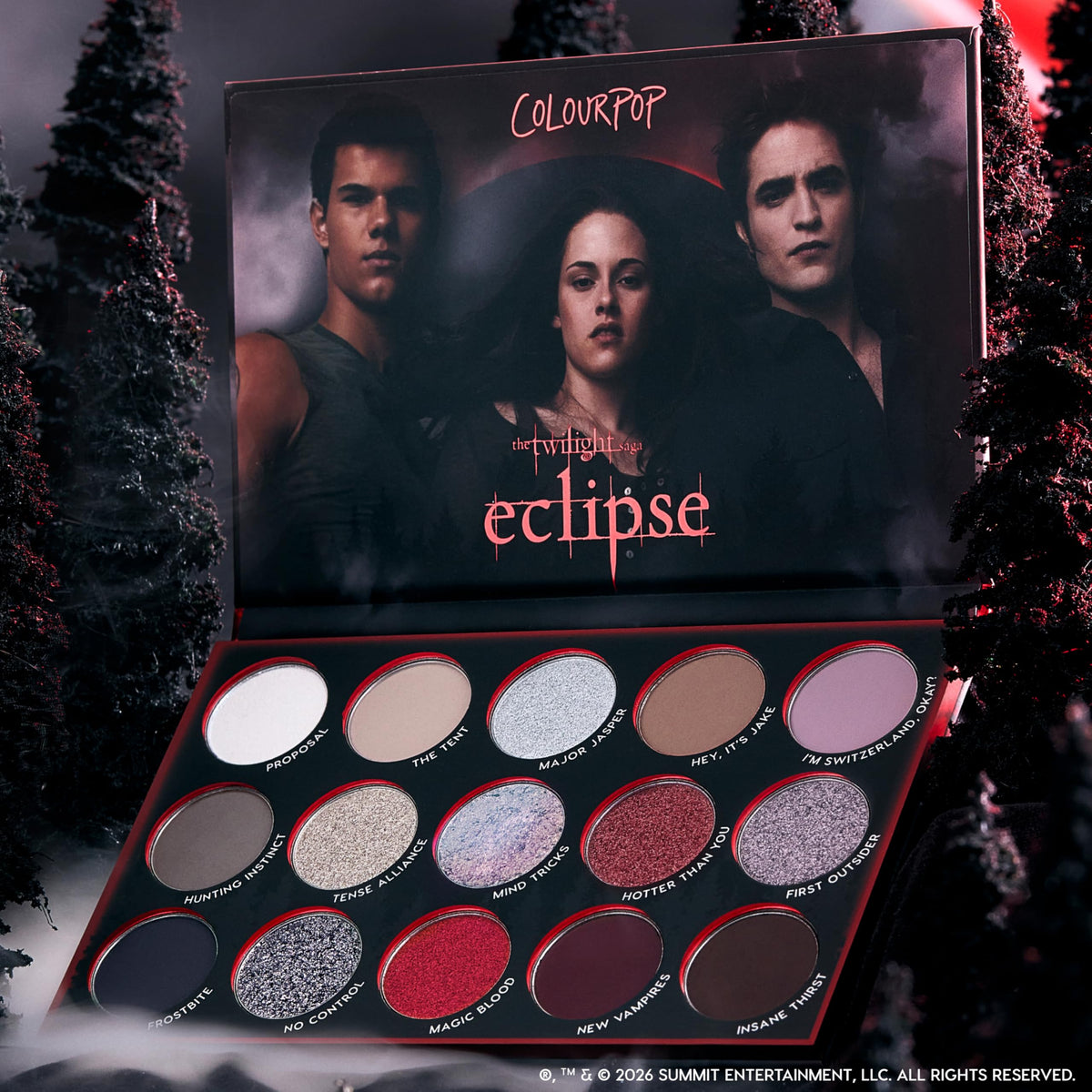 ColourPop eclipse applied look studio shot features finished smoky eye and dramatic payoff