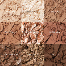 ColourPop palette next to brushes demonstrating application techniques for strong payoff