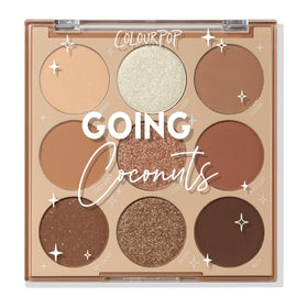 ColourPop palette front view showing nine cool-toned neutrals and compact case benefit