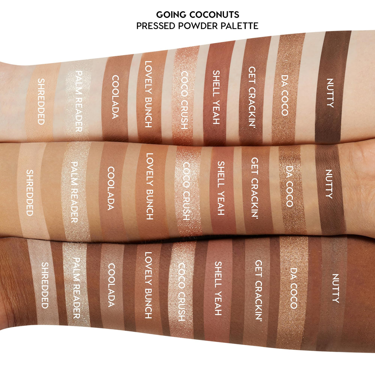 ColourPop arm swatches showing pigment payoff across shades for versatile looks