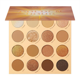 ColourPop palette front view showing compact golden packaging and brand name, ideal for travel