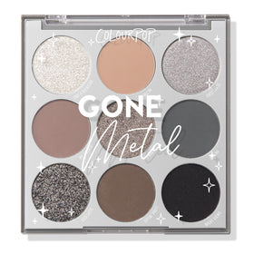 ColourPop gone metal palette open showing shade layout and easy versatility