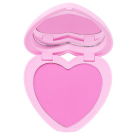 ColourPop heart compact front view showing blush and portability