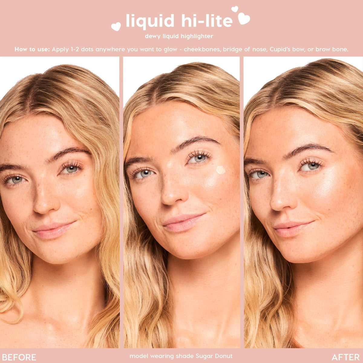 ColourPop highlight blended on cheekbone for a natural glow benefit