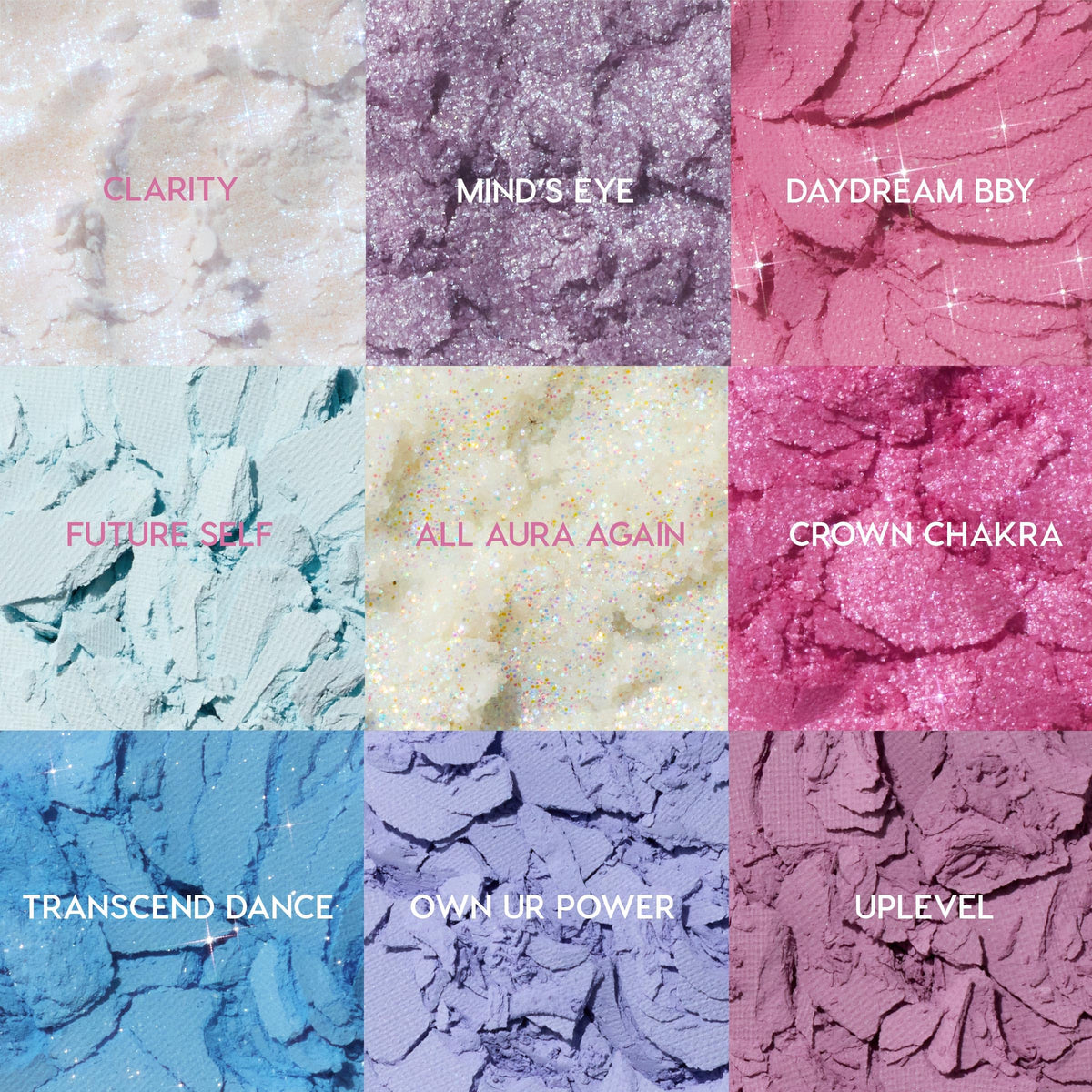 ColourPop palette open top view with pans visible to show shade variety and finish options