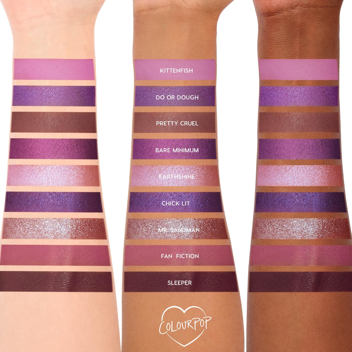 ColourPop next to a phone showing palette size and portability benefits