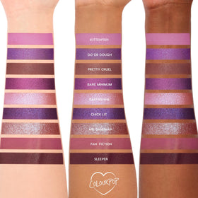 ColourPop next to a phone showing palette size and portability benefits