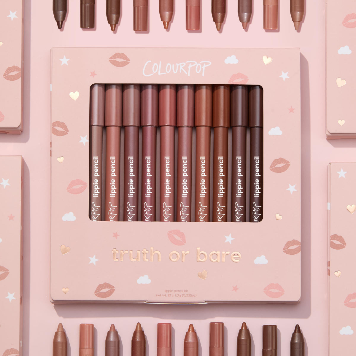 ColourPop pencil held in hand to show compact travel-friendly size