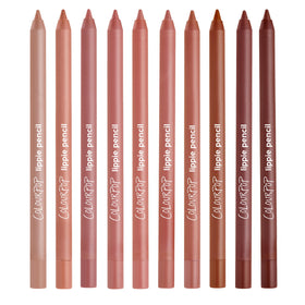 ColourPop lip pencils arranged to show the ten included shades