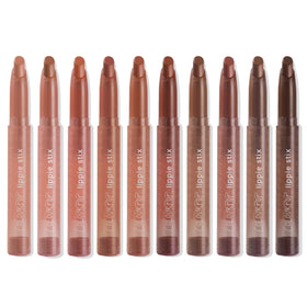 ColourPop swatches on arm displaying the ten nude shades for easy selection