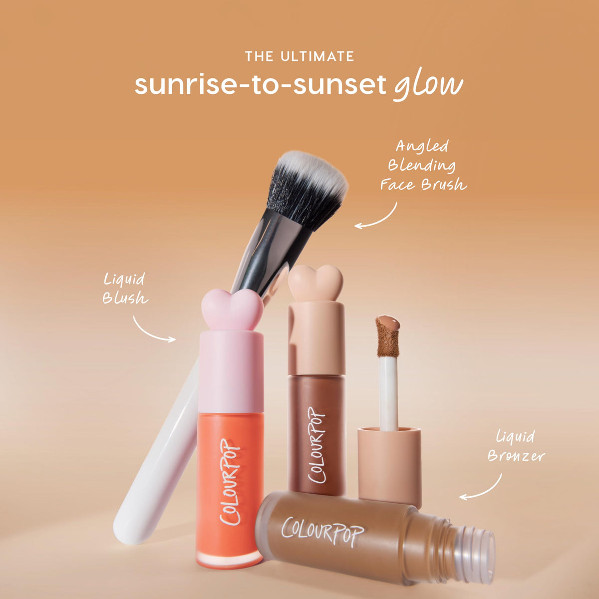 Lifestyle shot of ColourPop bronzer in a makeup bag conveying everyday use and on-the-go glow