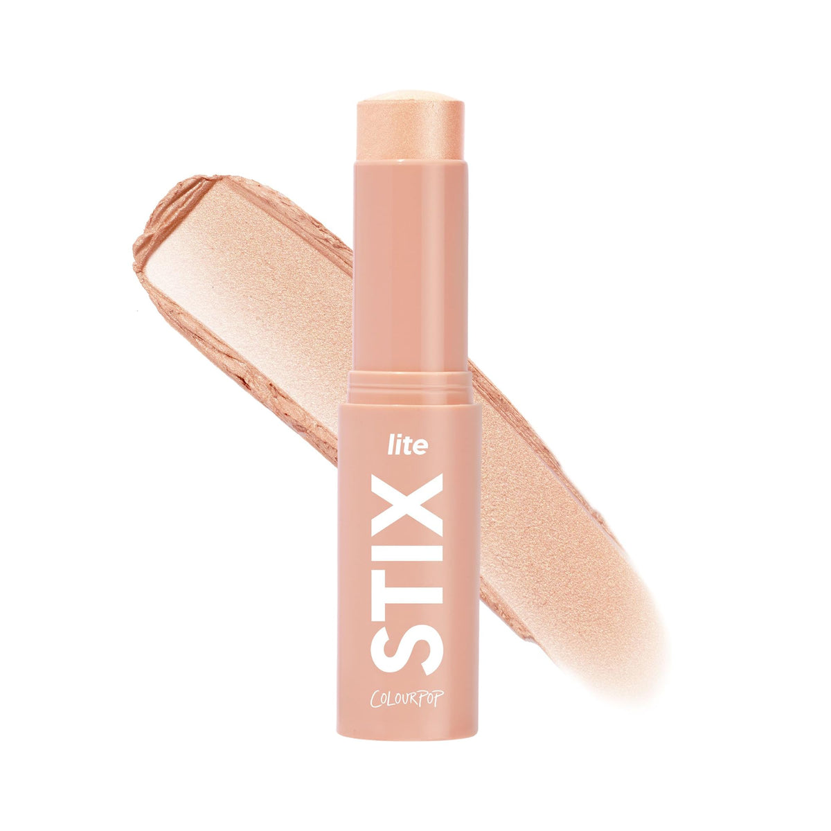 ColourPop Lite Stix Sunlight front stick showing compact twist-up convenience and glow
