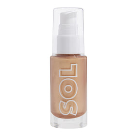 ColourPop Mini Glow Oil front bottle view showing golden shimmer and travel size benefits