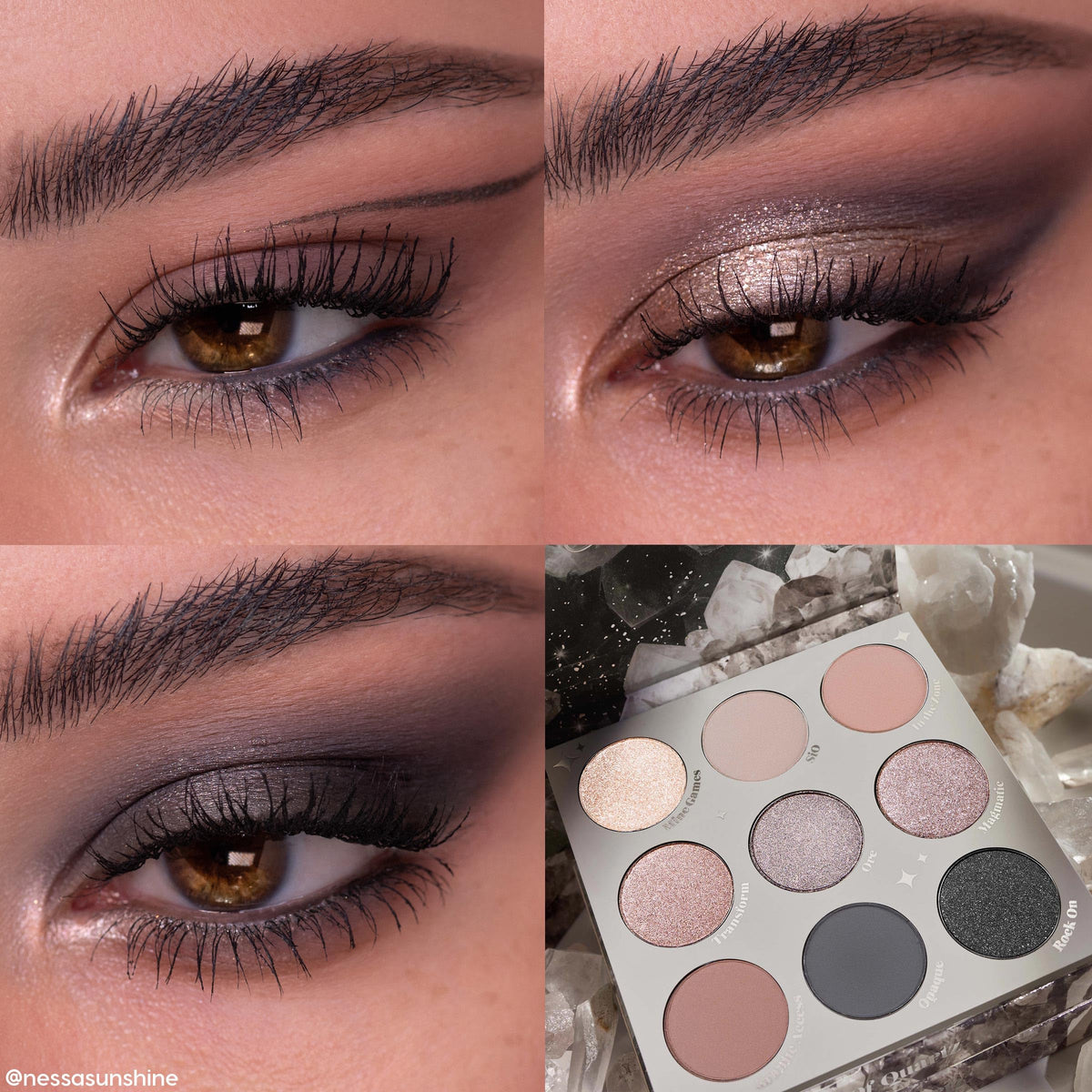 ColourPop Of Quartz close-up texture of metallic eyeshadow highlighting smooth payoff
