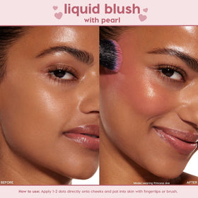 ColourPop applied on cheek to show natural flush and buildable coverage benefit