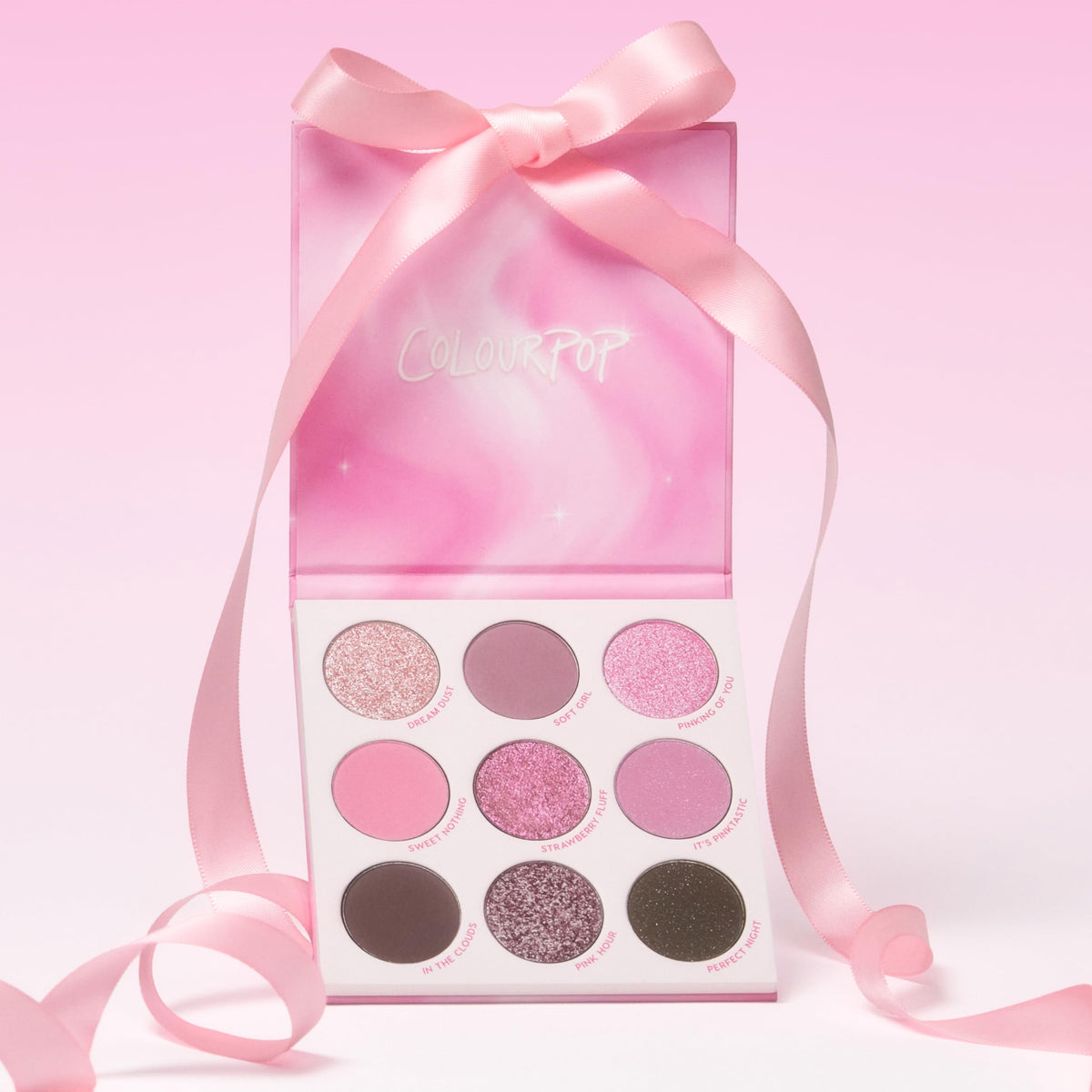 ColourPop palette on vanity with brushes for everyday makeup inspiration