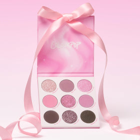 ColourPop palette on vanity with brushes for everyday makeup inspiration