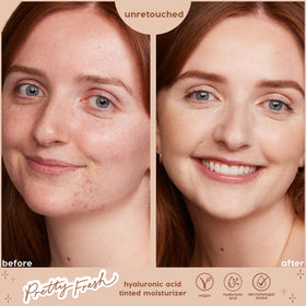 ColourPop blended with damp sponge showing sheer, buildable coverage