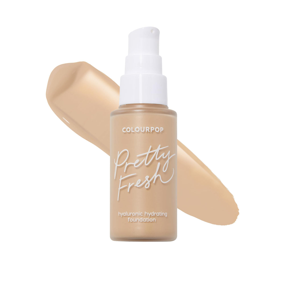 ColourPop front bottle showing label and compact packaging benefit: clear shade ID