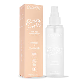 ColourPop front packaging showing bottle and dew finish benefit