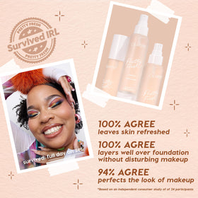 ColourPop label close-up featuring hyaluronic acid and coconut water benefits