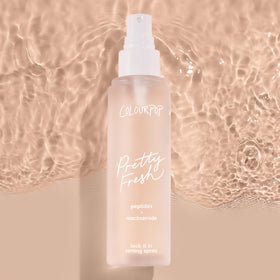 ColourPop bottle next to common items showing 3.4 fl oz scale