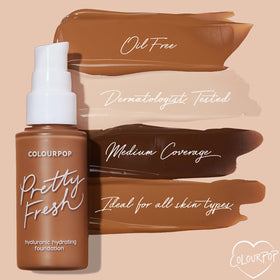 ColourPop texture close-up of foundation drop, showing hydrating, smooth consistency