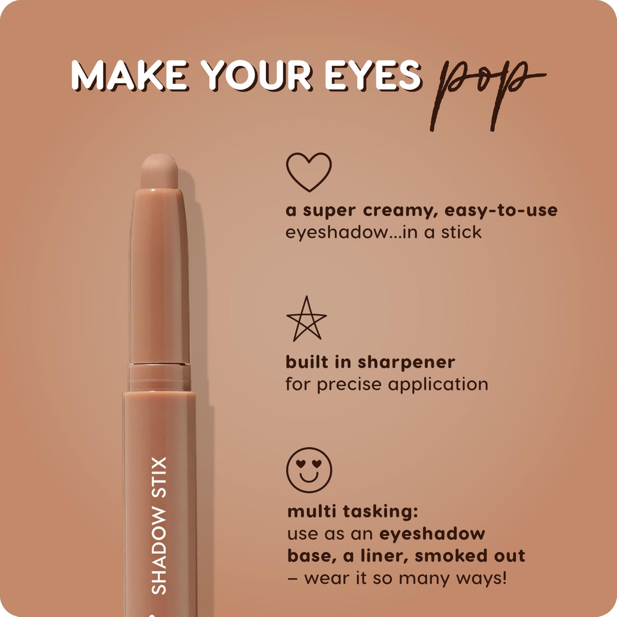 ColourPop Shadow Stix applied on eyelid demonstrating easy swipe application and smooth finish