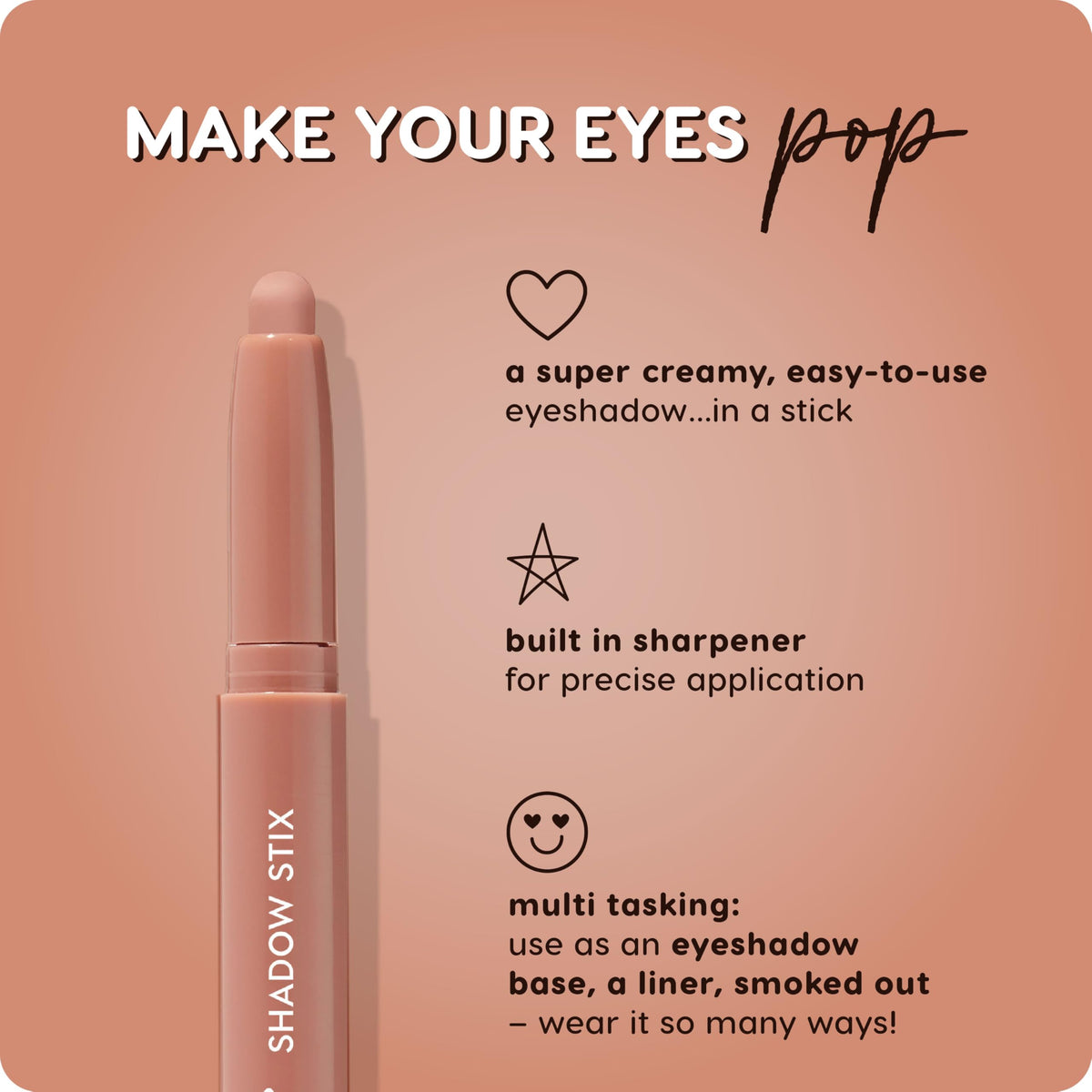 ColourPop Shadow Stix built-in sharpener detail giving a refined tip on the go