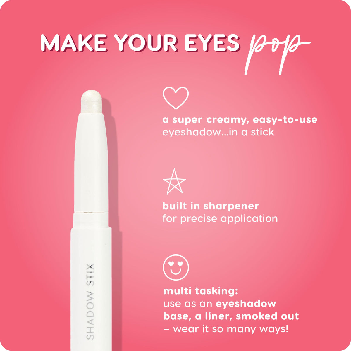 Hand applying ColourPop Shadow Stix Cold Girl on eyelid for quick swipe-and-blend eye looks