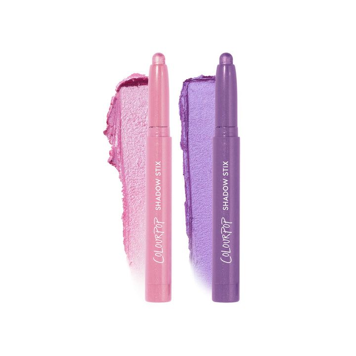 ColourPop Shadow Stix front packaging showing two sticks and color payoff benefit