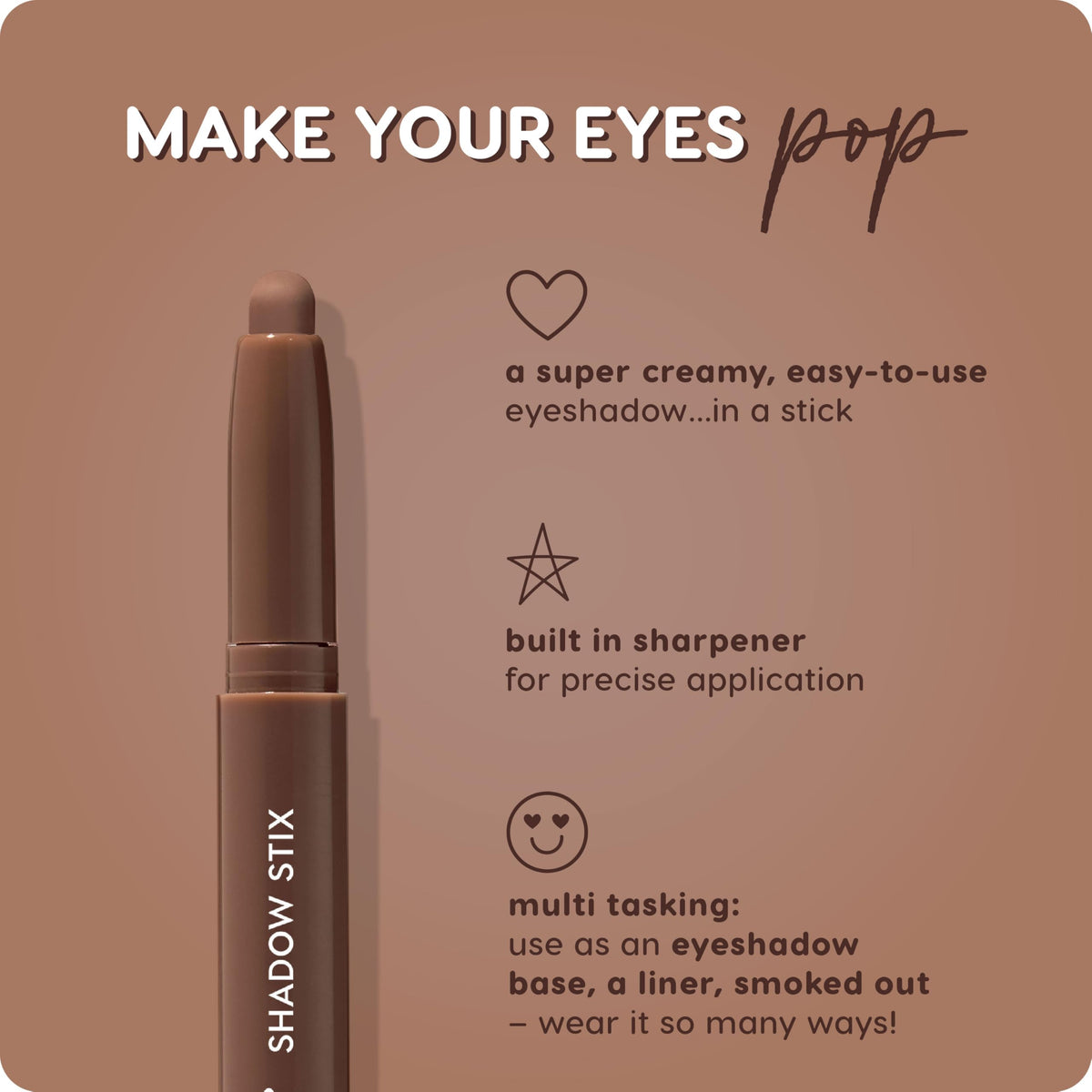 ColourPop Shadow Stix applied on lid in use for quick effortless eye color