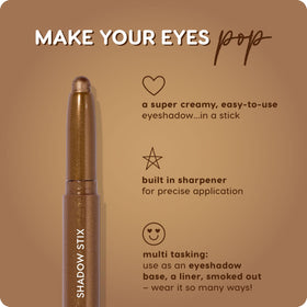 ColourPop Shadow Stix Quokka applied on model eye for quick wearable color and definition