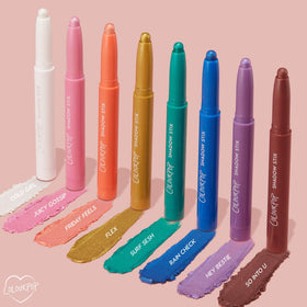ColourPop Shadow Stix beside a lipstick to show compact size and travel-friendliness